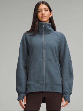 lululemon Scuba Oversized Full Zip Funnel Neck Sweatshirt *Long - Iron Blue